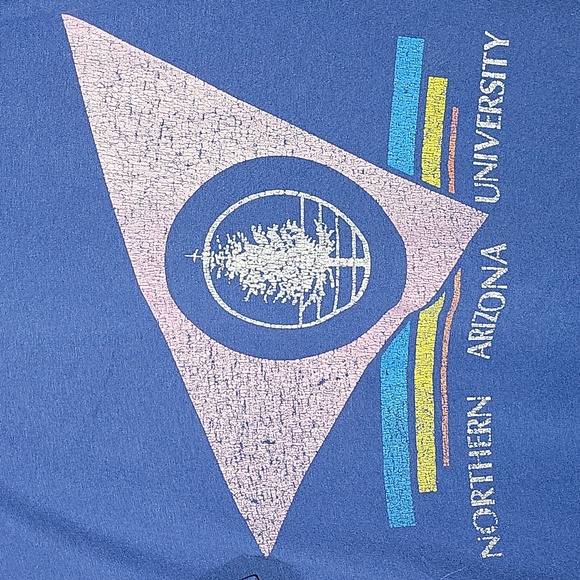 Vtg 80s Northern Arizona University Velva Sheen made is usa T shirt Adult Xl - Picture 3 of 9